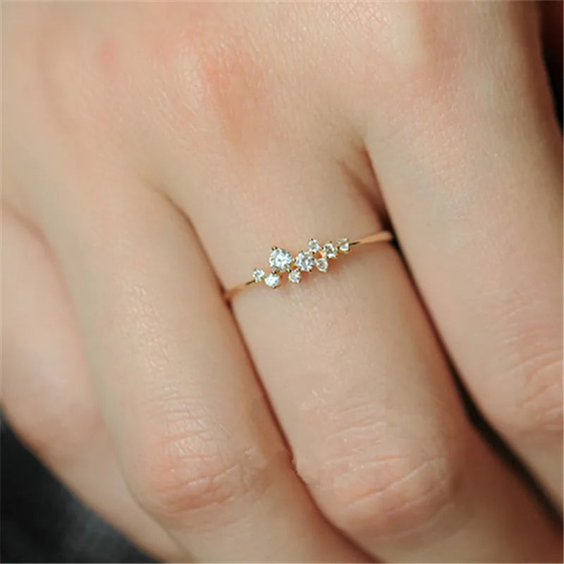 Women’s 925 Sterling Silver Star & Blossom Ring – 14K Gold-Plated Jewelry