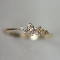 Women’s 925 Sterling Silver Star & Blossom Ring – 14K Gold-Plated Jewelry