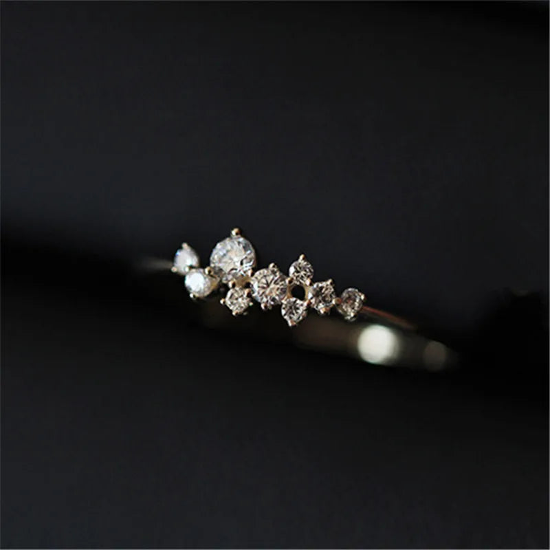 Women’s 925 Sterling Silver Star & Blossom Ring – 14K Gold-Plated Jewelry