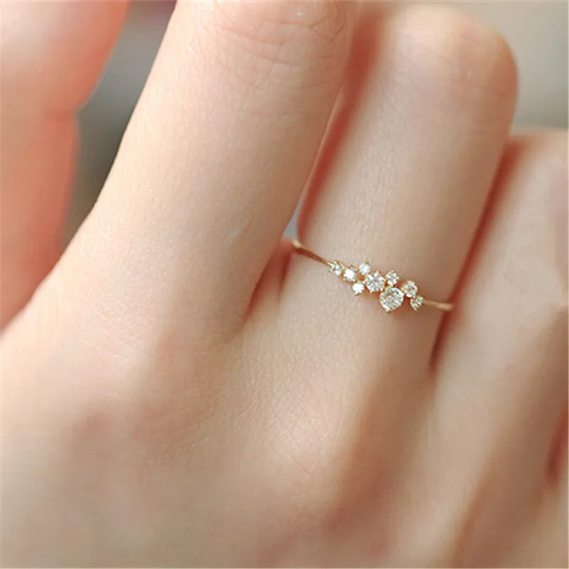 Women’s 925 Sterling Silver Star & Blossom Ring – 14K Gold-Plated Jewelry
