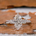 Women’s 925 Sterling Silver Marquise-Cut Zirconia Ring – Elegant Wedding Jewelry