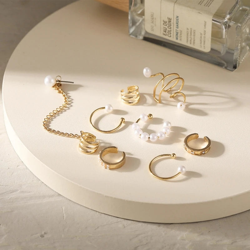 5-Piece Elegant Silver Ear Cuff Set – No Piercing Required