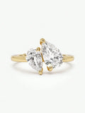Women’s 925 Sterling Silver Interwoven Water Drop Ring – Sparkling Pear-Cut Wedding Jewelry