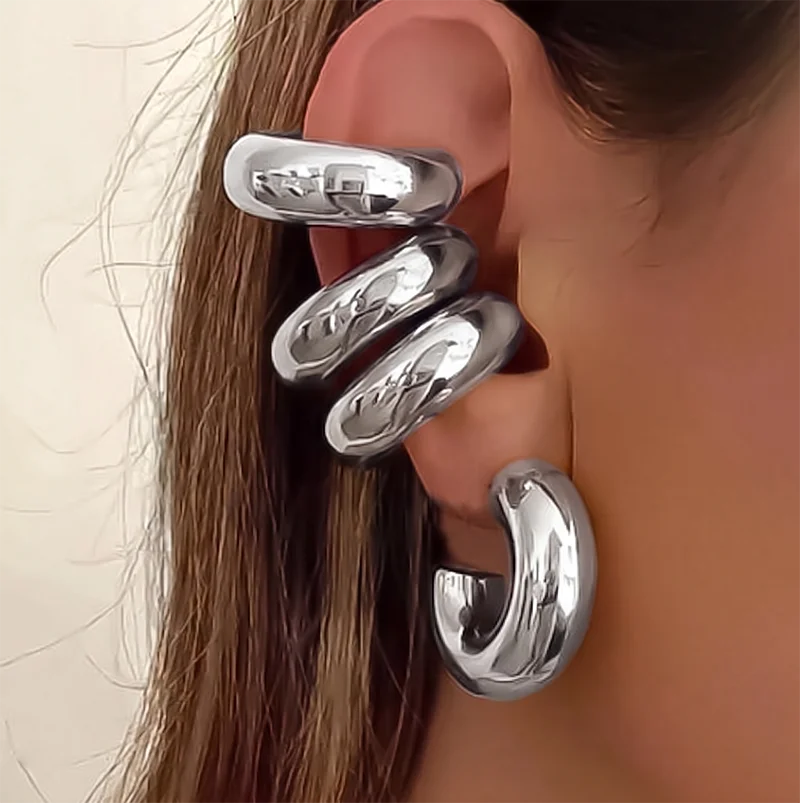 5-Piece Elegant Silver Ear Cuff Set – No Piercing Required