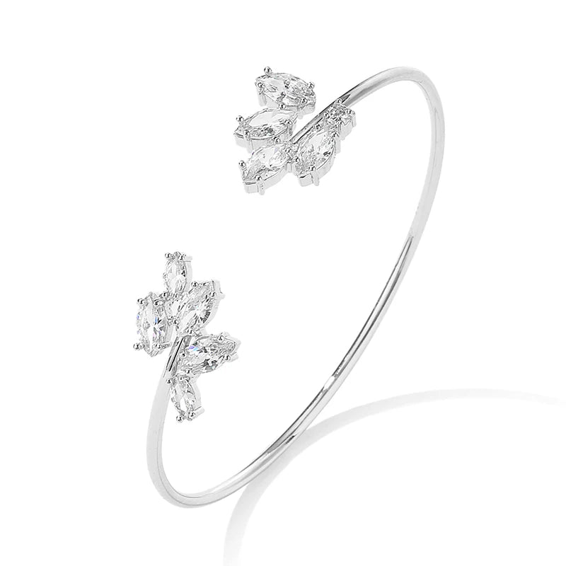 Luxury Geometric Zirconia Cuff Bracelet for Women – Elegant Party & Everyday Jewelry