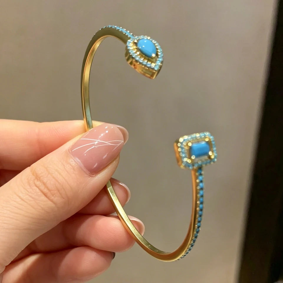 Luxury Geometric Zirconia Cuff Bracelet for Women – Elegant Party & Everyday Jewelry