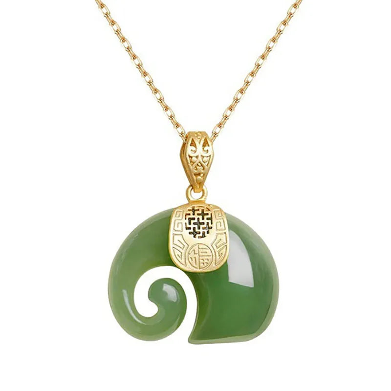 Women’s Natural Hetian Jade Elephant Pendant Necklace – Elegant Birthday & Anniversary Jewelry Gift