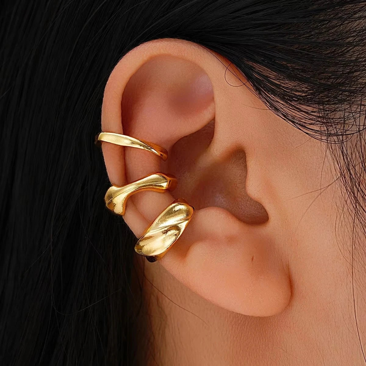 5-Piece Elegant Silver Ear Cuff Set – No Piercing Required