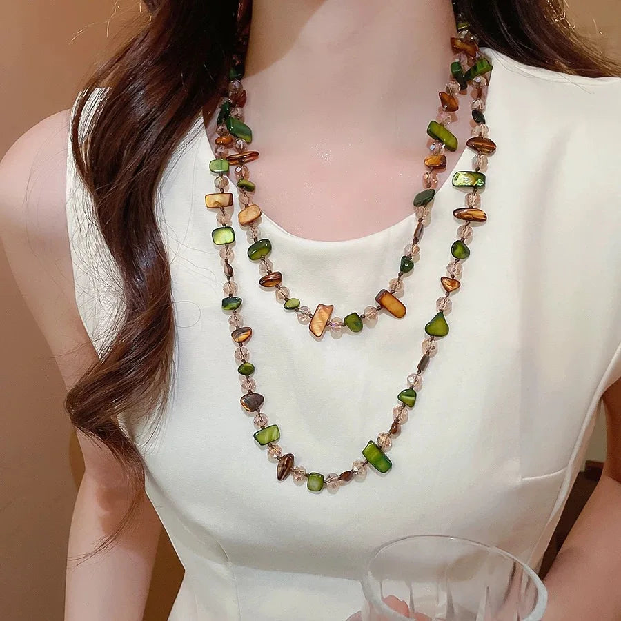 Bohemian Multicolor Shell Beaded Layered Necklace