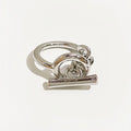 Women’s Twisted Toggle Ring – Geometric Open Circle Minimalist Statement Jewelry