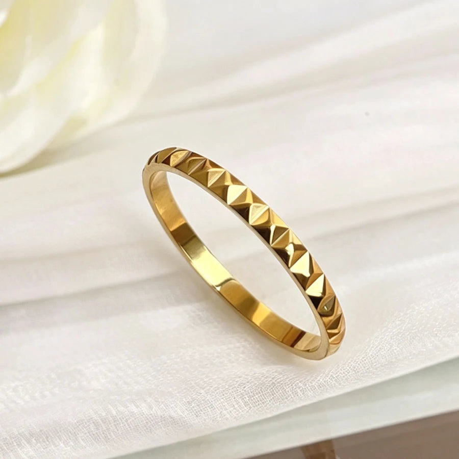 3-Piece Minimalist Raised Square Ring Set for Women