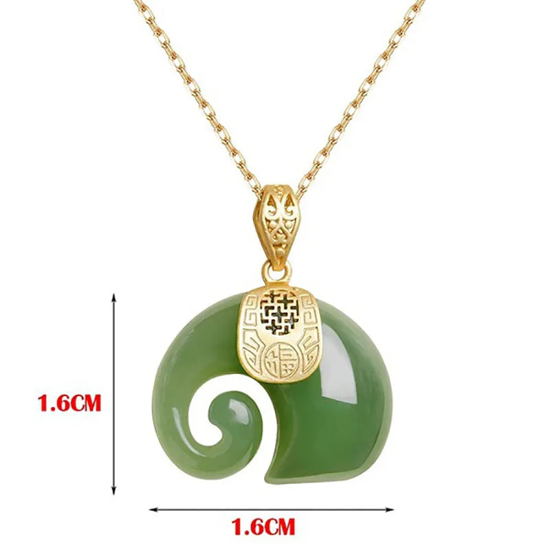 Women’s Natural Hetian Jade Elephant Pendant Necklace – Elegant Birthday & Anniversary Jewelry Gift