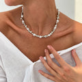 Women’s Pearl Choker Necklace – Gold-Tone Beaded Collar Party Jewelry