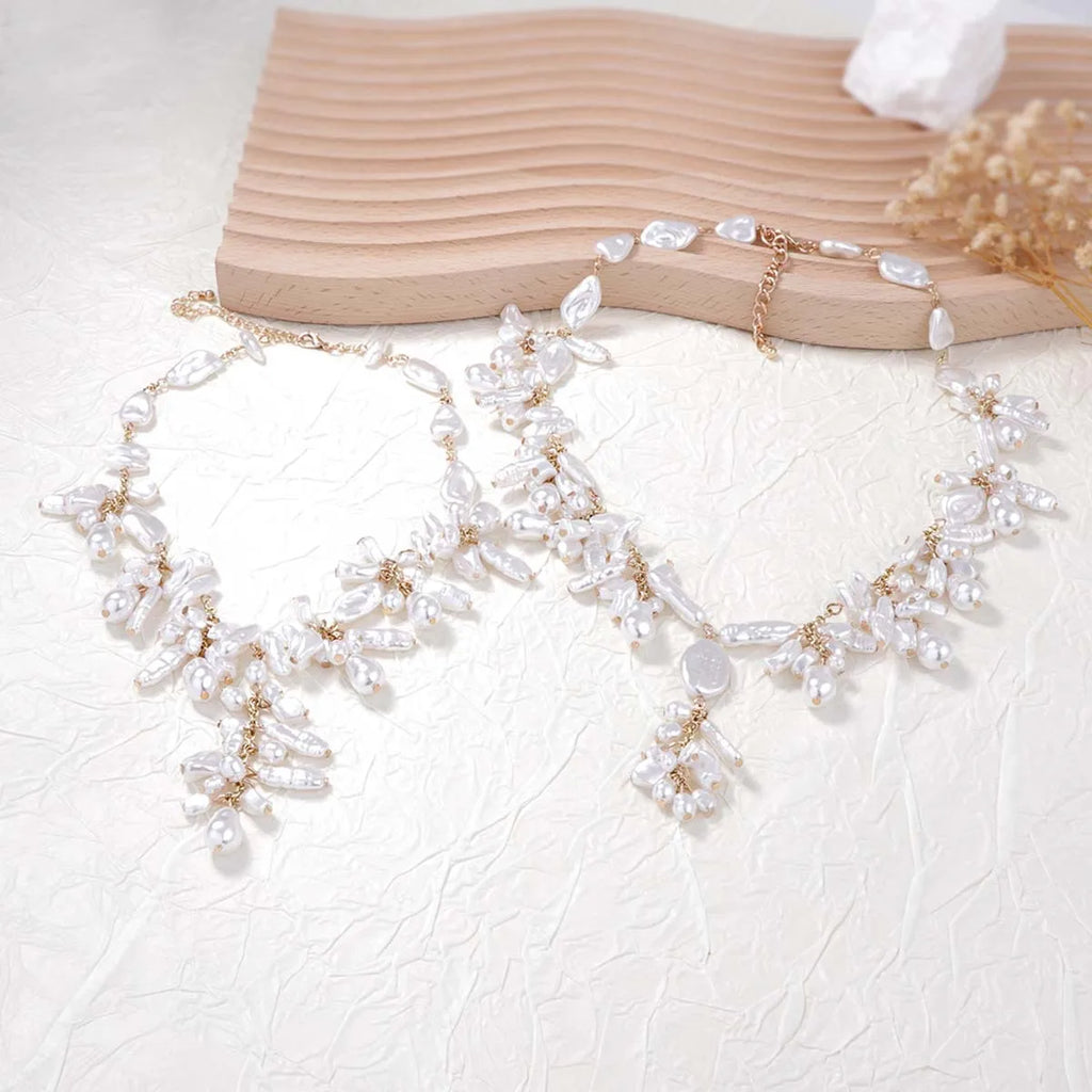 Women’s Baroque Pearl Necklace – Elegant Vintage Layered Party Jewelry
