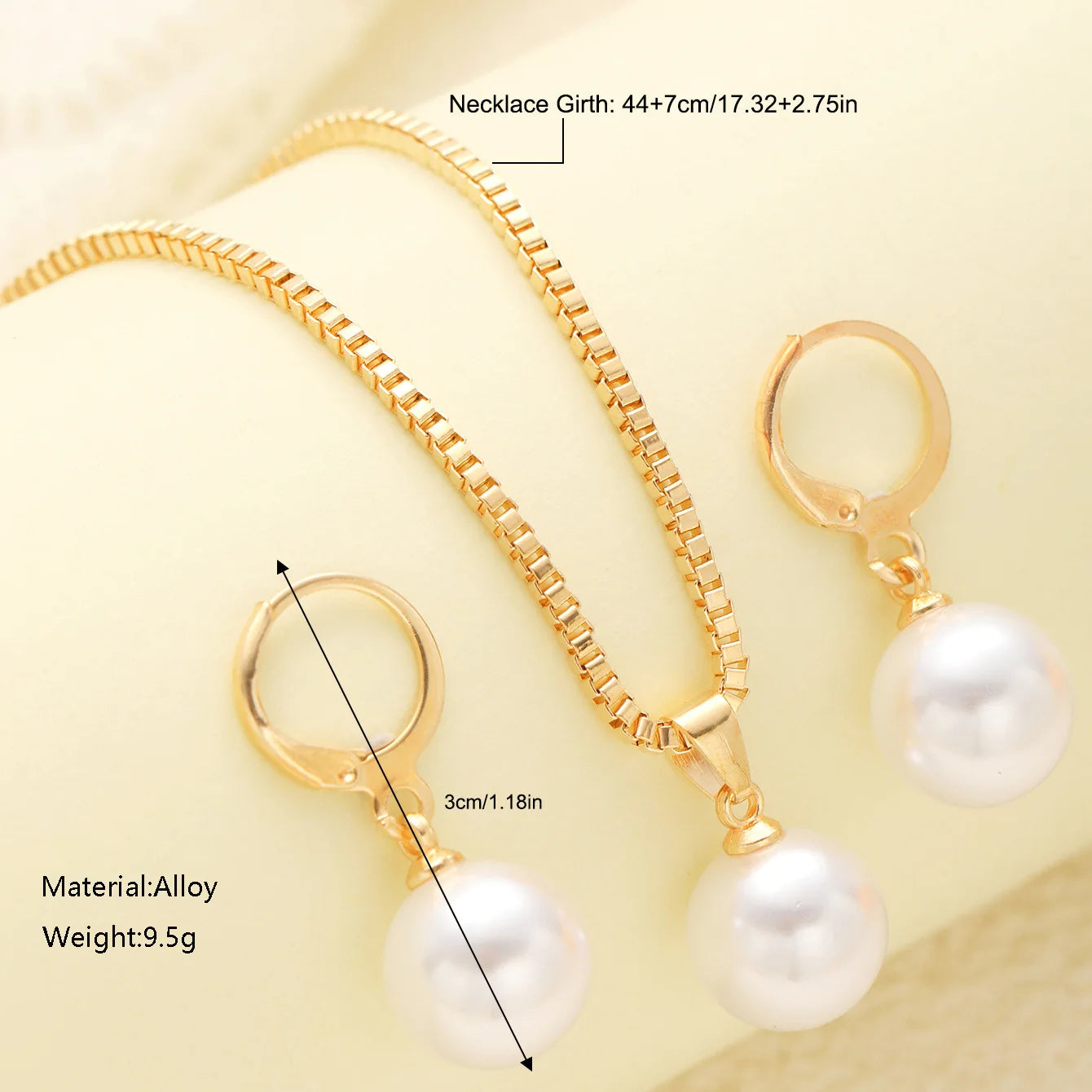 Elegant Pearl Heart Jewelry Set – Necklace & Earrings for Women