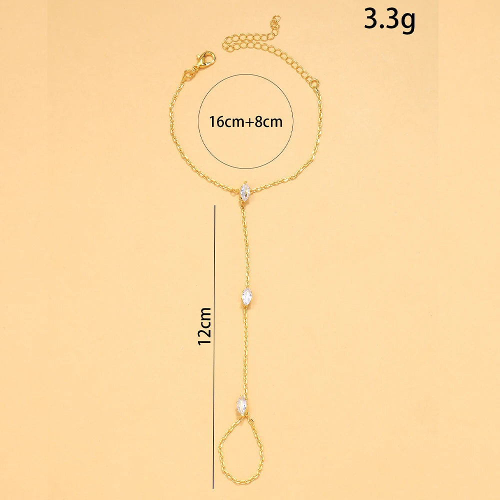 Elegant Bohemian Crystal Hand Chain Bracelet for Women
