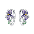 925 Sterling Silver Purple Iris Earrings