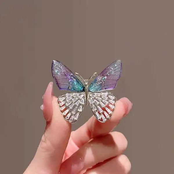 Royal Butterfly Pearl & Crystal Brooch