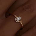 Women’s Adjustable Zircon Ring – Geometric Stainless Steel Statement Jewelry Gift