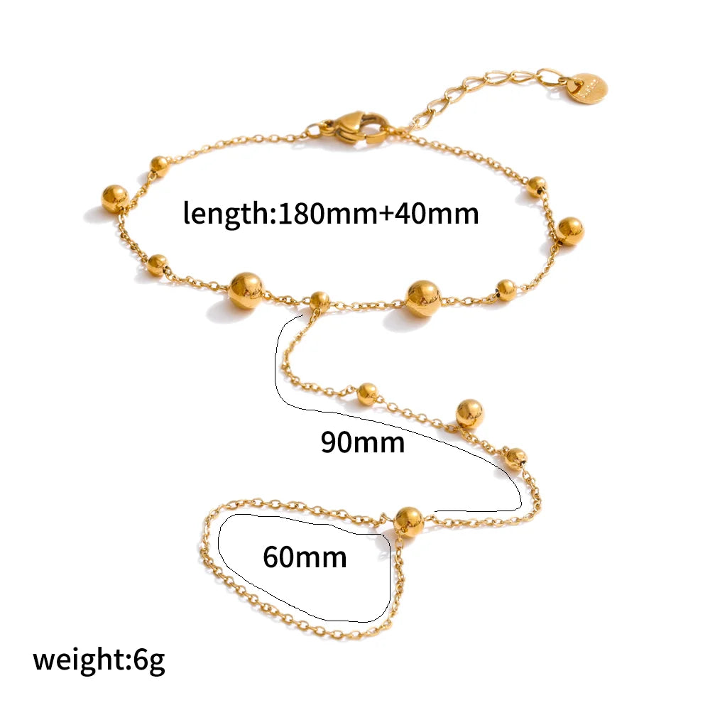 Women’s 18K Gold-Plated Zircon Ring Bracelet – Waterproof Stainless Steel Hand Chain Jewelry