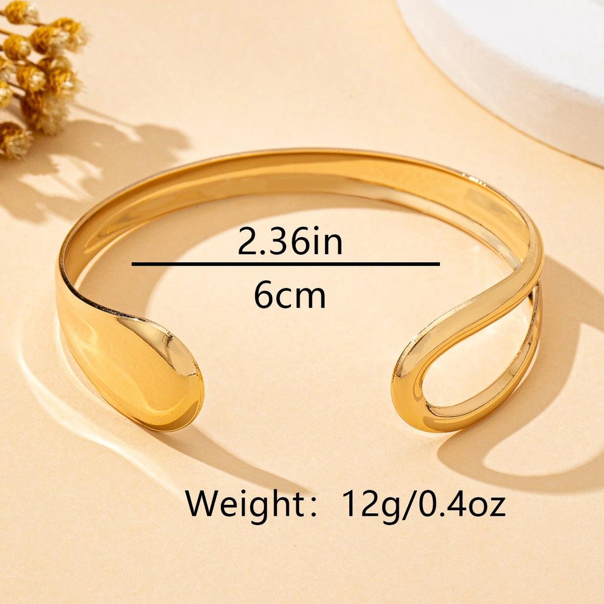 Women’s Open Cuff Bracelet with Hollow Geometric Design – Modern Everyday Jewelry