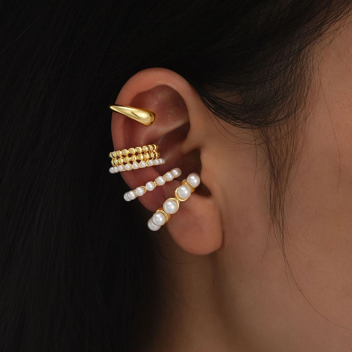 5-Piece Elegant Silver Ear Cuff Set – No Piercing Required