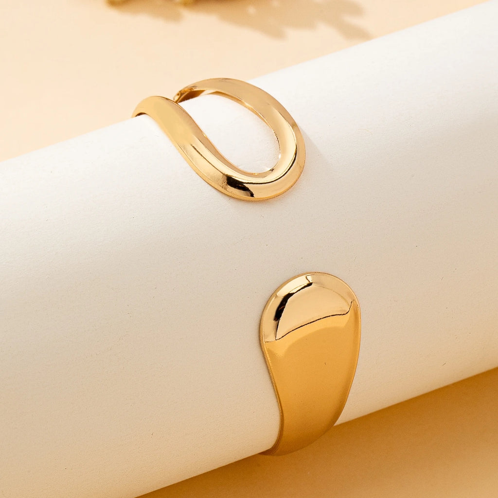 Women’s Open Cuff Bracelet with Hollow Geometric Design – Modern Everyday Jewelry