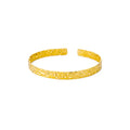English: Luxury Textured Open Cuff Bracelet – Gold Tone