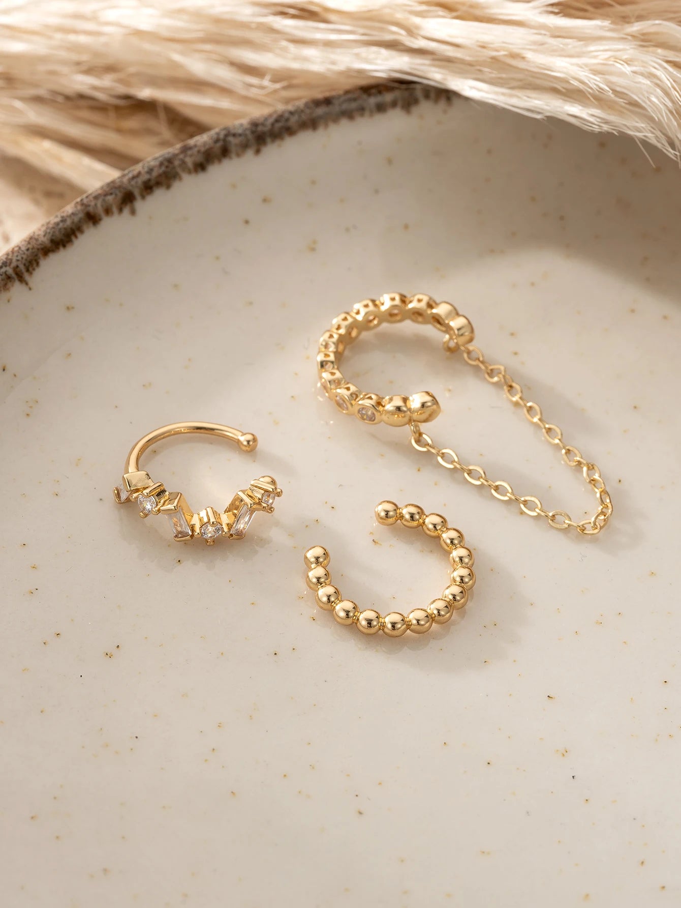 3-Piece Chain Ear Cuff Set – No Piercing Required