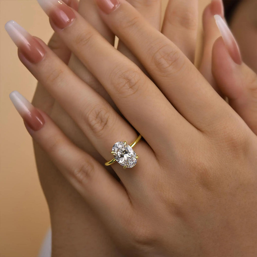 Luxury 925 Sterling Silver Zircon Engagement Ring for Women
