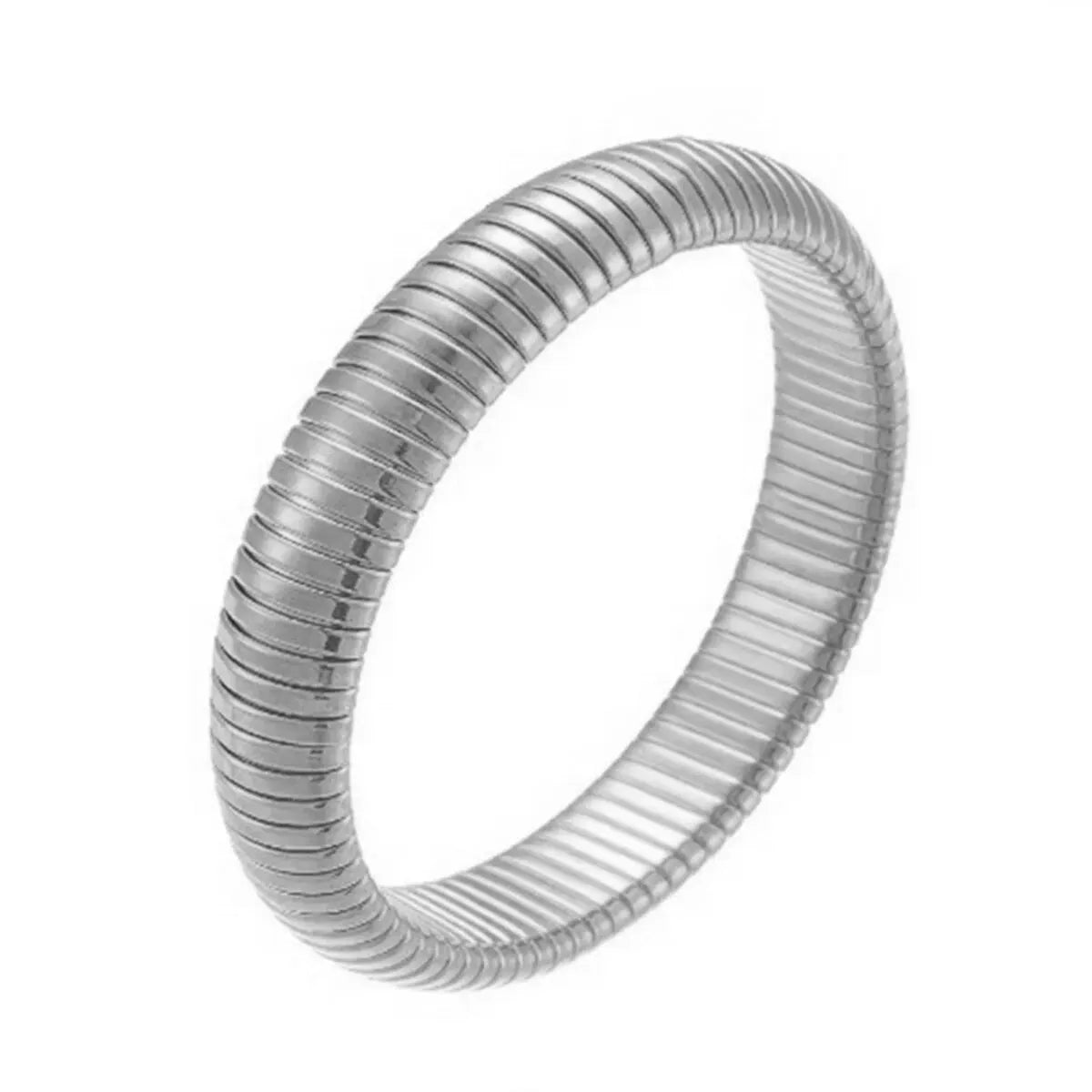 18K Gold-Plated Stainless Steel Stretch Bracelet for Women – Waterproof Retro Design