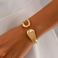 Women’s Open Cuff Bracelet with Hollow Geometric Design – Modern Everyday Jewelry