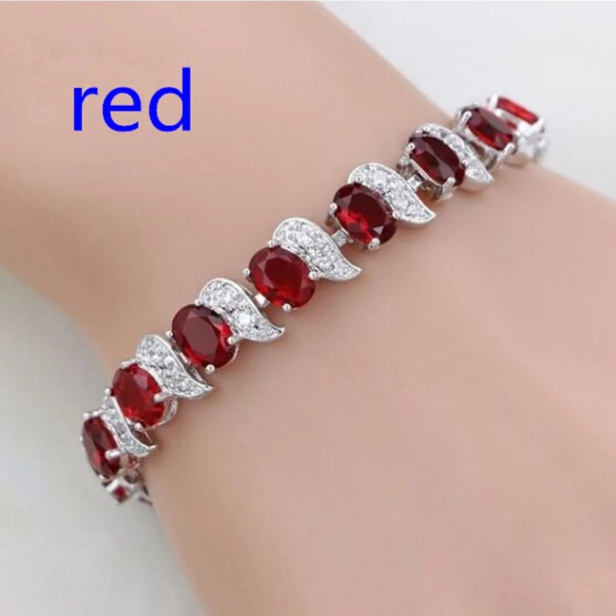 Women’s Green & Clear Cubic Zirconia Strand Bracelet – Elegant Sparkling Jewelry Gift