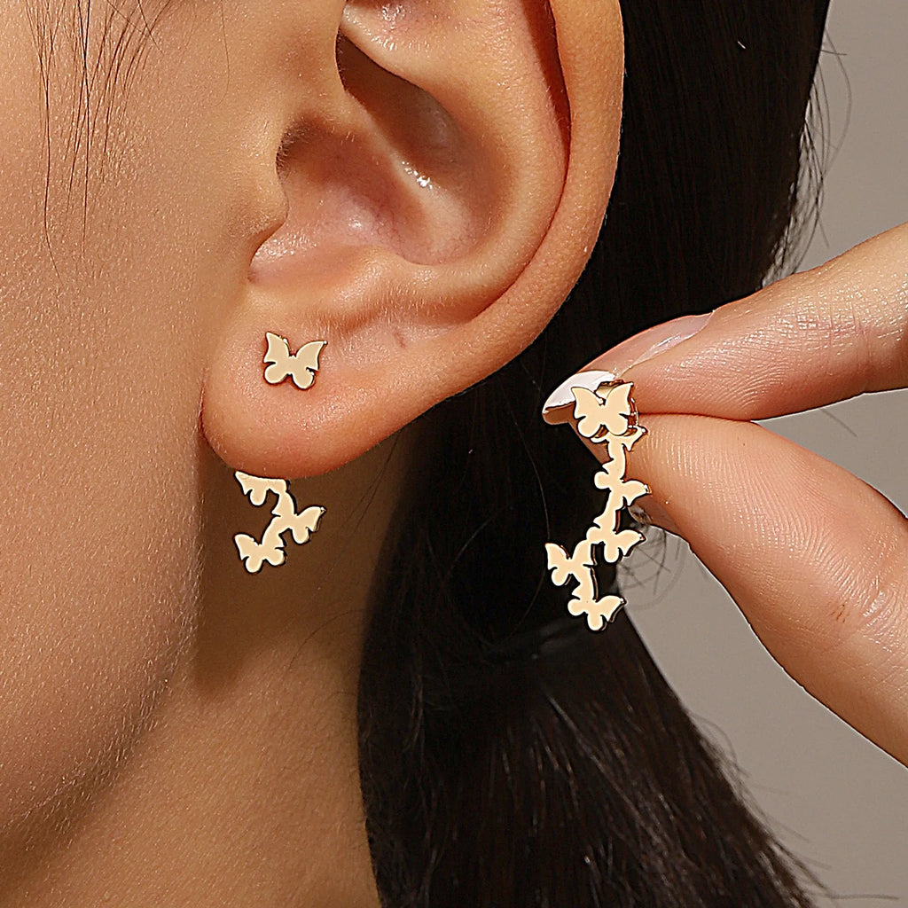 Minimalist Geometric Stud Earrings for Women – Detachable Square & Triangle Design