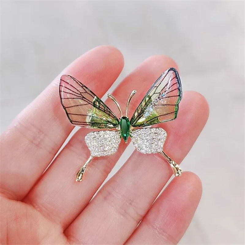 Royal Butterfly Pearl & Crystal Brooch