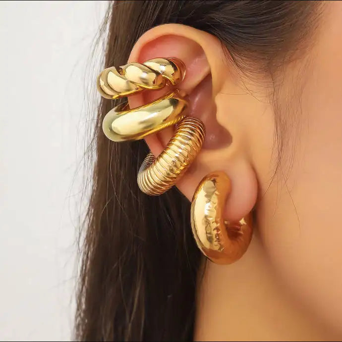 5-Piece Elegant Silver Ear Cuff Set – No Piercing Required