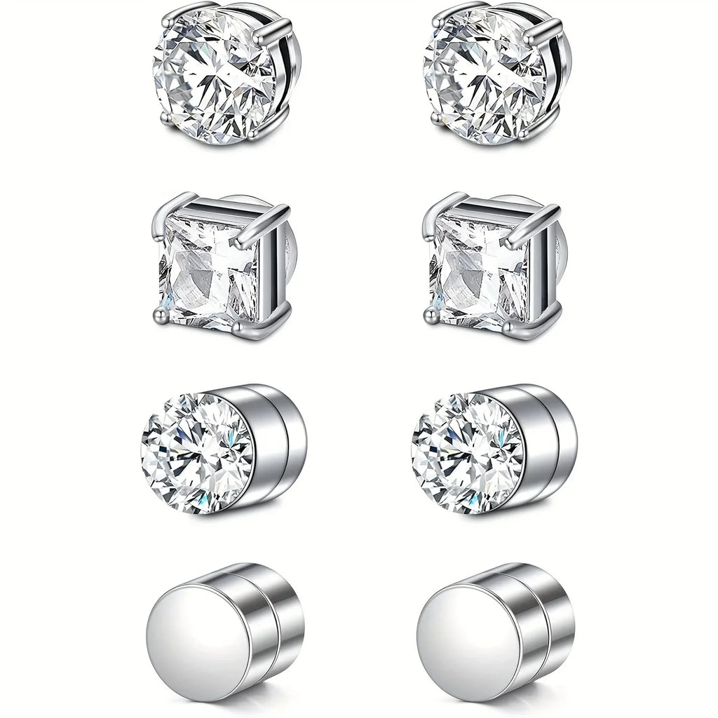 Crystal Magnetic Stud Earrings – No Piercing Required
