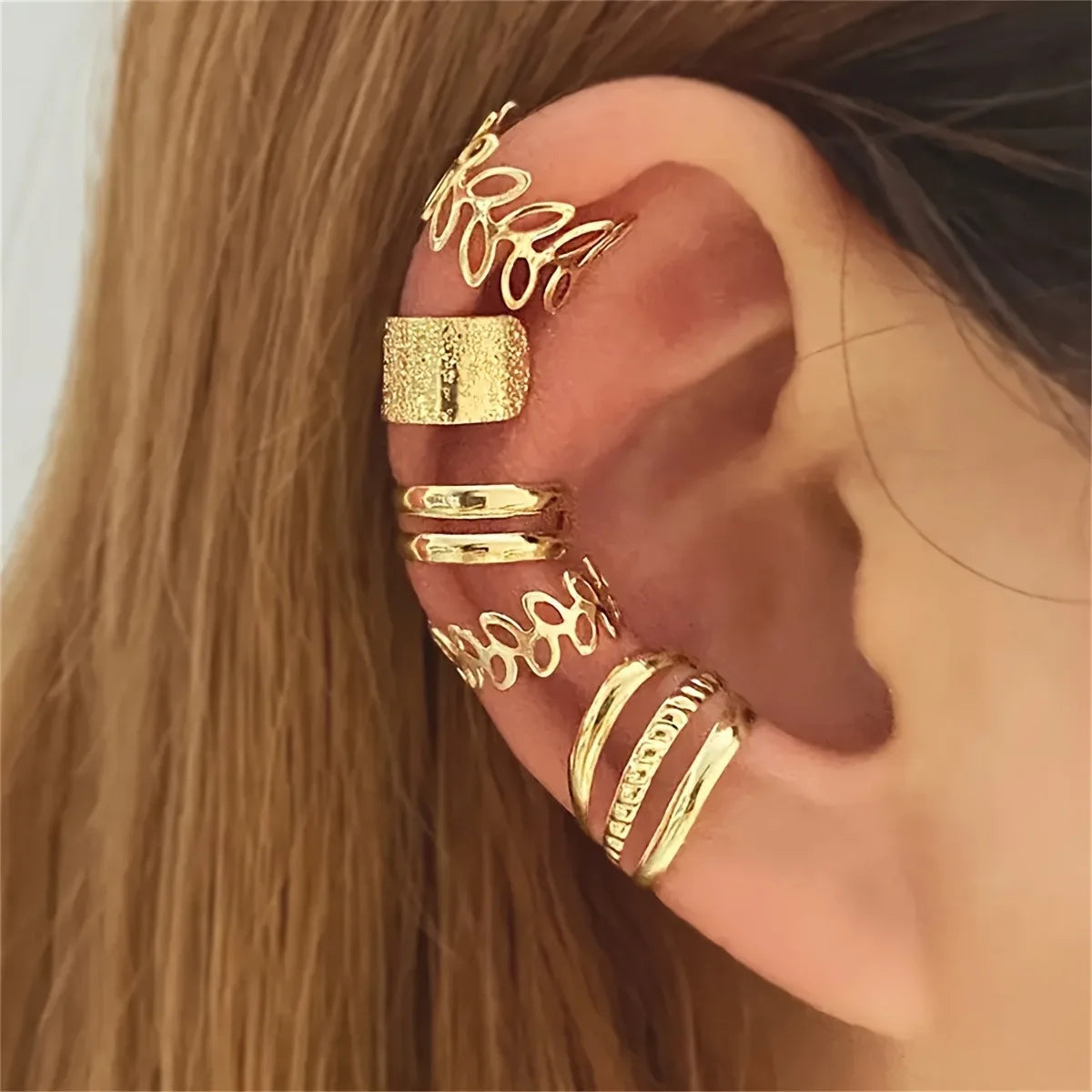 5-Piece Elegant Silver Ear Cuff Set – No Piercing Required