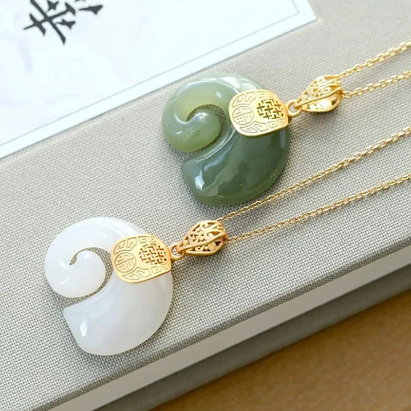 Women’s Natural Hetian Jade Elephant Pendant Necklace – Elegant Birthday & Anniversary Jewelry Gift