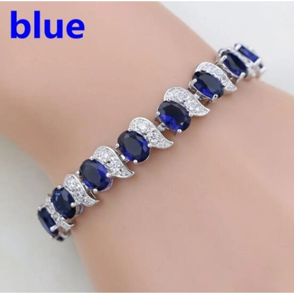 Women’s Green & Clear Cubic Zirconia Strand Bracelet – Elegant Sparkling Jewelry Gift