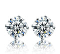 Elegant 925 Sterling Silver Crystal Stud Earrings