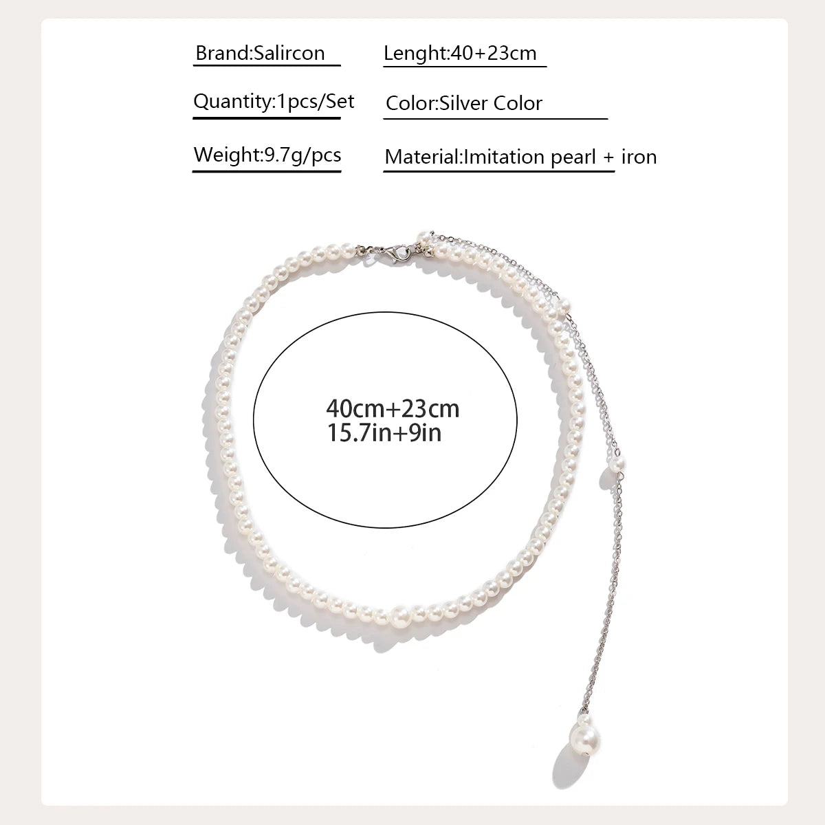 Women’s Layered Pearl Tassel Necklace – Vintage Long Chain Wedding Jewelry
