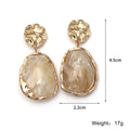 Women’s Irregular Geometric Resin Drop Earrings – Vintage Shell-Inspired Statement Jewelry