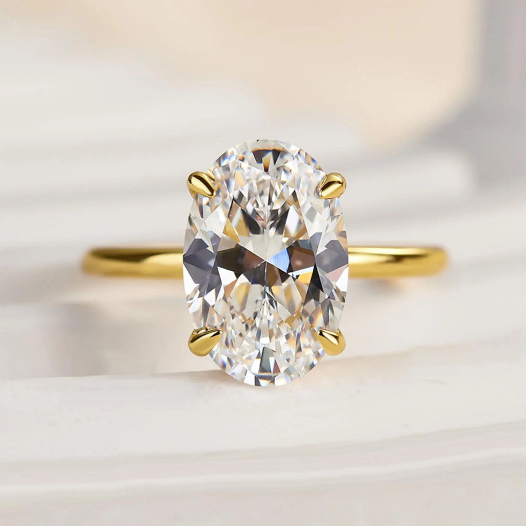 Luxury 925 Sterling Silver Zircon Engagement Ring for Women