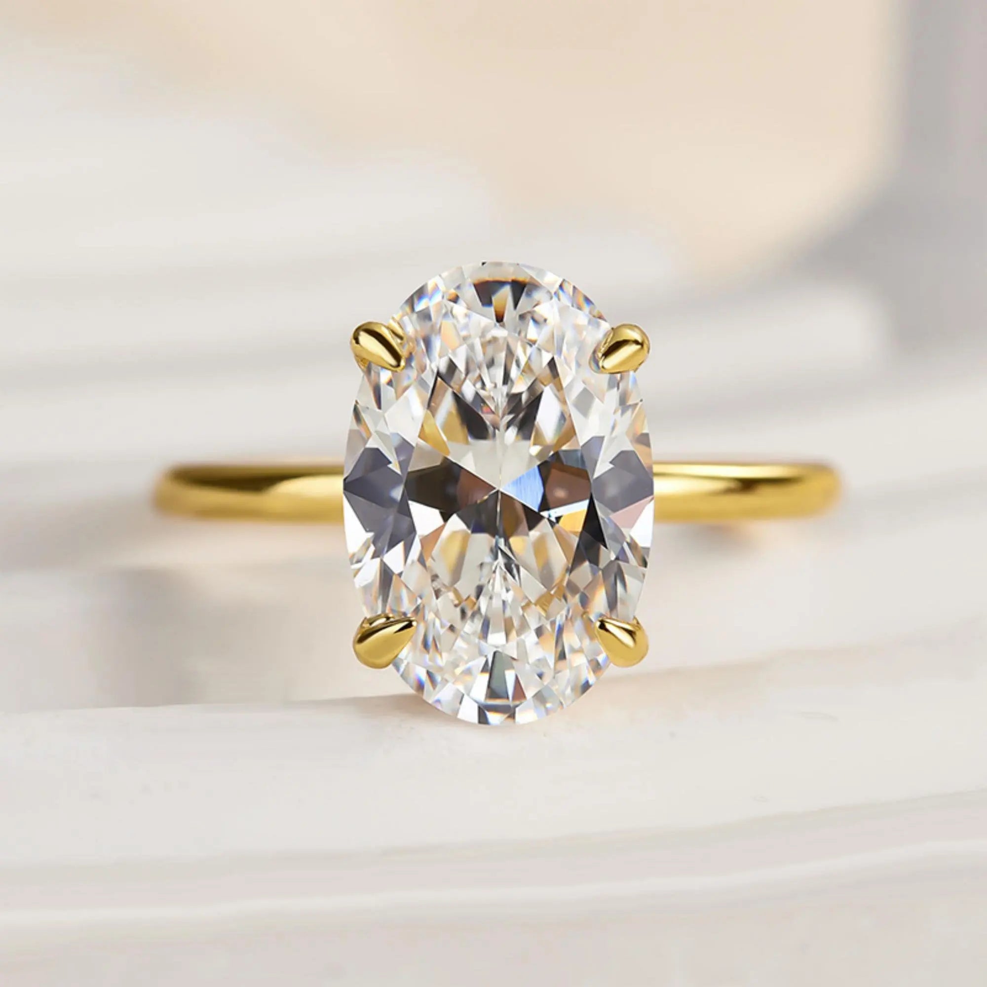 Luxury 925 Sterling Silver Zircon Engagement Ring for Women