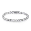 Women’s 925 Sterling Silver 4mm Zirconia Tennis Bracelet – Adjustable 16–20cm