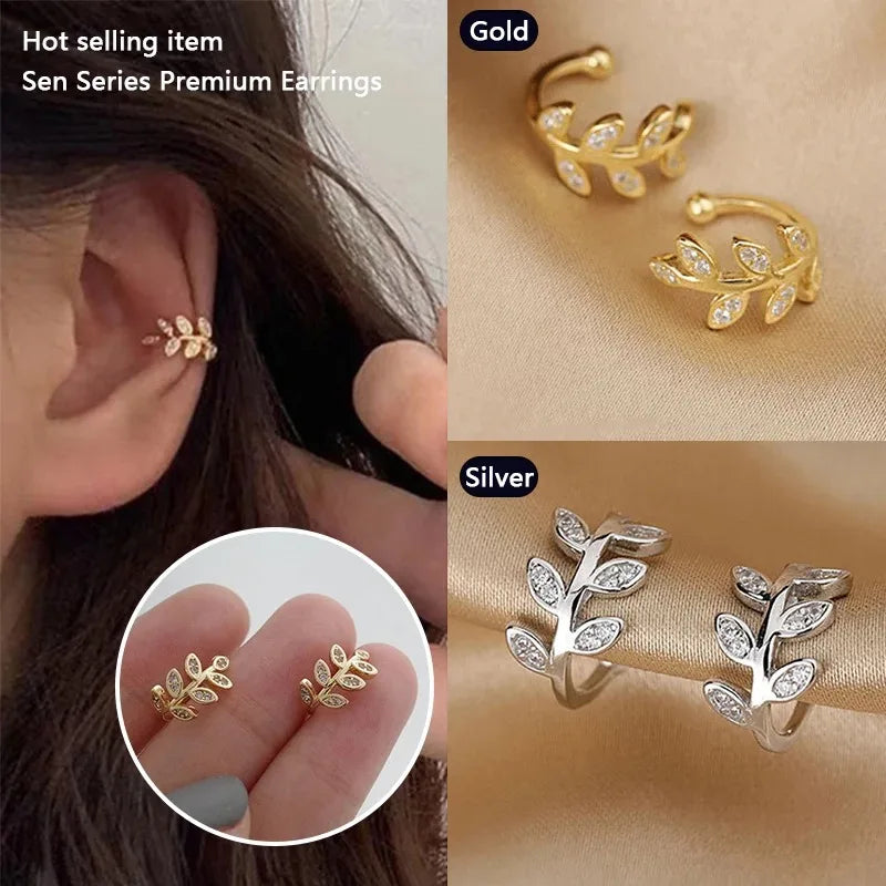 Elegant Leaf Ear Cuff for Women – No Piercing Required
