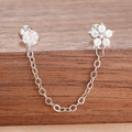 Women’s 14K Gold-Plated Crystal Water Drop Chain Earrings – Stainless Steel Dangle Jewelry