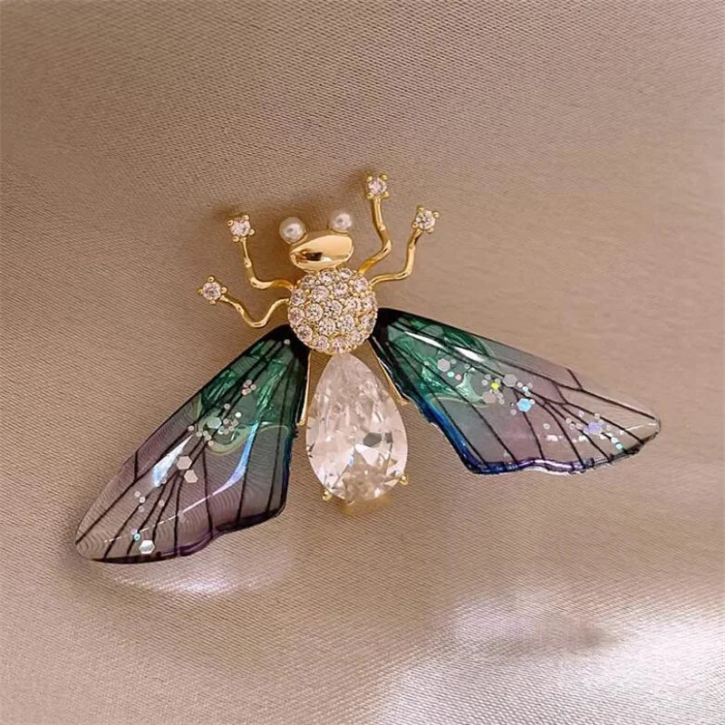 Royal Butterfly Pearl & Crystal Brooch