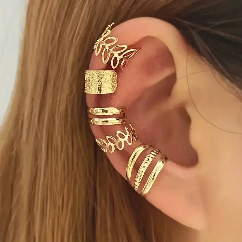 5-Piece Elegant Silver Ear Cuff Set – No Piercing Required